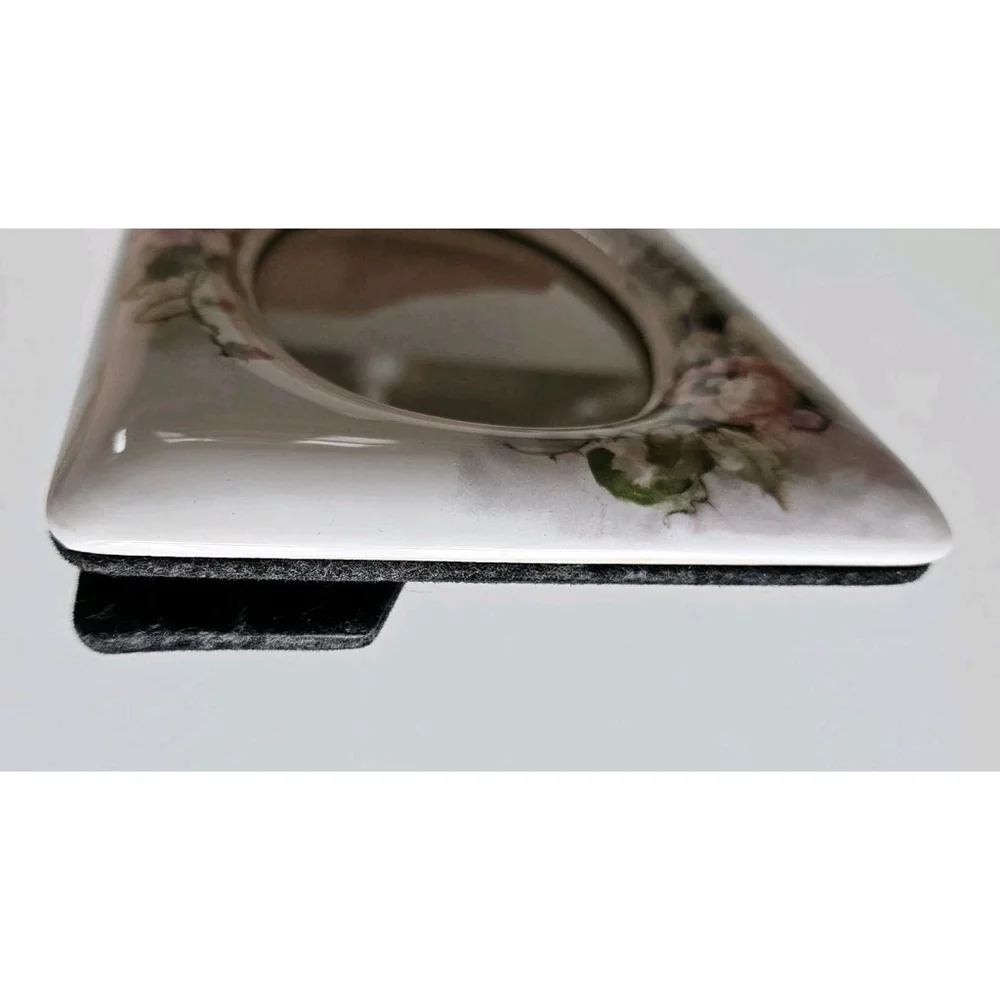 Vintage Terragrafics Ceramic Floral Picture Frame 5x7 Hand Painted Flower Design